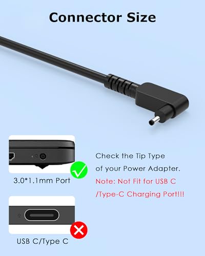 65W Laptop Charger Compatible with Acer Aspire 3 5 Series | for A315-23 A315-24P A315-35 A314-23P A317-53 A315-58 A315-59, for A515-44 A515-45 A515-46 A515-54 A515-55 A515-56,19V 3.42A