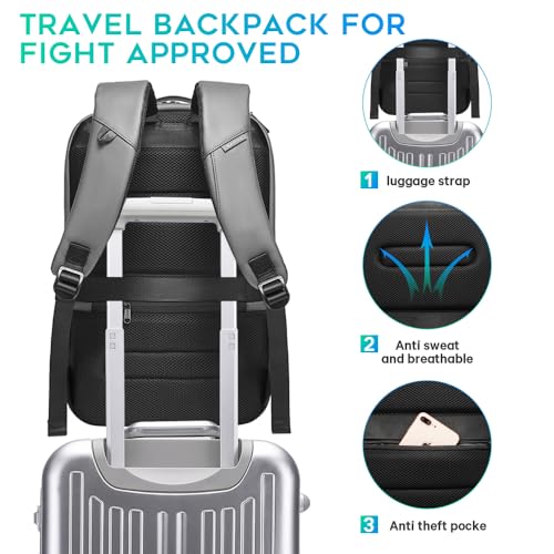 FUTURE AESTHEICS Business Laptop Smart Backpack Can Hold 15.6 Inch Laptop Commute Backpack Carry on bag for men and women (Grey) - color: Grey