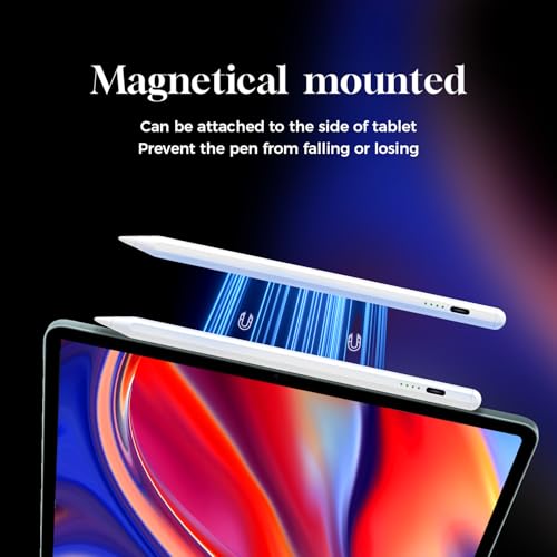 Universal Active Stylus Pen for Android & iOS Phones & Tablet Touch Screen | Magnetic Design, Type C Rechargeable, Long Battery Life, No Bluetooth pairing needed! Precision & Smooth Performance