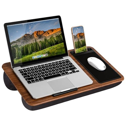 LAPGEAR Home Office Lap Desk – Espresso Woodgrain, Fits 15.6” Laptops - color: Espresso Woodgrain, size: Home Office W/Device Ledge