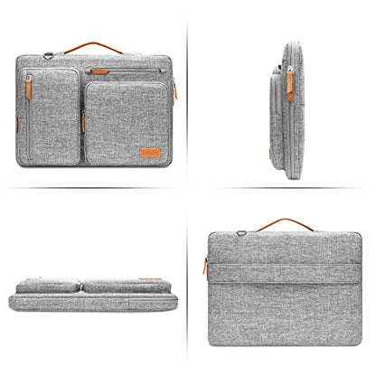 MOSISO 360 Protective Laptop Shoulder Bag, 15 inch Computer Bags | Compatible with MacBook Air 15 inch/Pro 15, Dell XPS Plus,Side Open Messenger Bag with 4 Zipper Pockets&Handle, Gray - color: Gray, size: 15 inch