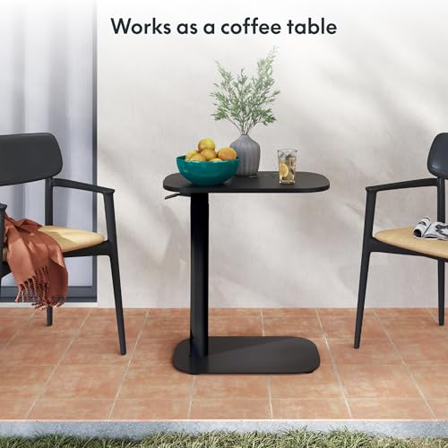 FLEXISPOT Adjustable C Table, Mobile Snack Side End Table Sofa Couch Bedside Table Laptop Cart TV Tray Night Stand Small Space Side Table(23.6" W x 13.8" D,Black) - color: Black, size: 24x14
