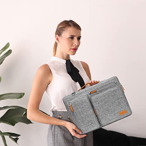 MOSISO 360 Protective Laptop Shoulder Bag, 15-16 inch Computer Bags | Compatible with MacBook Pro 16 inch, HP, Dell, Lenovo, Asus, Side Open Messenger Bag with 4 Zipper Pockets, Gray - color: Gray, size: 16 inch