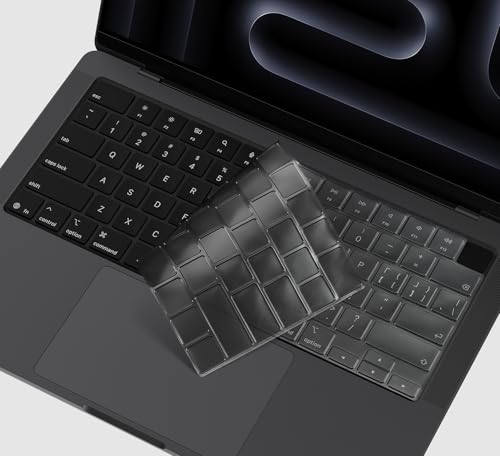 CaseBuy Keyboard Cover for 2026 2025 MacBook Pro 14" & 16" M5 M4 M3 Pro/Max | MacBook Pro Accessories, Ultra Thin Invisible High Transparency Keyboard Skin, Spill & Dsut Resistant TPU Protector Tinted - size: MacBook Pro 14"(2021-2026)