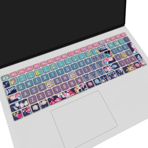 Keyboard Cover for Dell Inspiron 15 3000 5000 7000 3510 3511 3515 3525 3530 3535 5510 5515 5518 7510 15.6", Inspiron 16 7610, Vostro 15 3510 5510 5515, Latitude 3520, Red Flower - color: Red Flower
