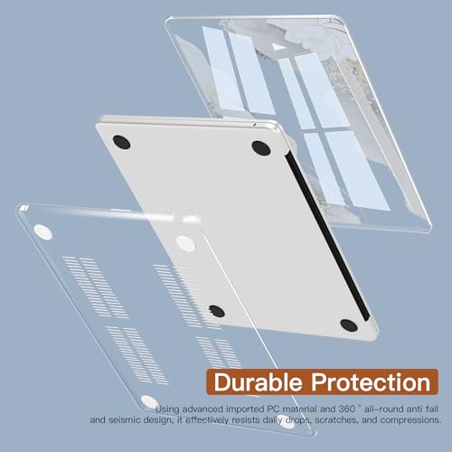 CISSOOK Compatible with MacBook Air 13 inch Case A3449 A3240 A3113 A2681 | 2026 2025 2024 2023 2022, 5in1 Set Hard Shell Case Keyboard Cover for MacBook Air 13.6 inch M2 M3 M4 M5, harming Painting - color: Air13.6inch-Charming Painting with Lotus