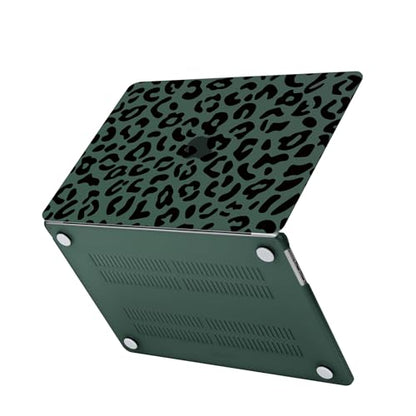 MOSISO Compatible with MacBook Air 15 inch Case M5 M4 M3 M2, Green | Protective Leopard Grain Hard Shell&Keyboard Cover&Screen Protector for MacBook Air 15.3 inch A3241 A3114 A2941 2026-2023 - color: Green