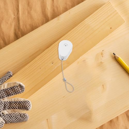 Generic 4pcs Retractable Cable Lock: Anti-Theft Security Tether - Telescopic Wire Laptop Lock Box for Access Control Garage & Warehouse Protection - color: White