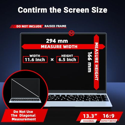 ZOEGAA Laptop Privacy Screen Protector 13.3 Inch 16:9 Aspect Ratio. | 1 Install Ways; Anti Bule Light/Glare; Compatible With HP Dell Lenovo Samsung Thinkpad - size: Magnetic 13.3 inch (16:9)