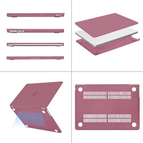 MOSISO Compatible with MacBook Air 13 inch Case M5 2026 M4 M3 M2 2025-2022 | A3449 A3240 A3113 A2681, Scratches-Resistant Protective Hard Shell for MacBook Air 13.6 inch Case, Dusty Rose - color: Dusty Rose