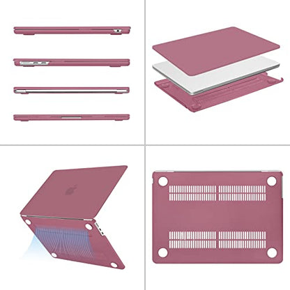 MOSISO Compatible with MacBook Air 13 inch Case M5 2026 M4 M3 M2 2025-2022 | A3449 A3240 A3113 A2681, Scratches-Resistant Protective Hard Shell for MacBook Air 13.6 inch Case, Dusty Rose - color: Dusty Rose