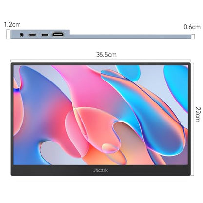 15.6 Inch Portable Monitor, FHD 1080P IPS 100% sRGB Full Function USB-C Ultra Slim Metal Bezel External Travel Screen with Stand & Carry Bag for Laptop Mac PC Phone PS4 PS5 Xbox Switch - size: 15.6inch NO Touch