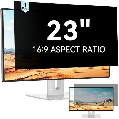 Mamol 23 Inch Computer Privacy Screen Filter for 16:9 Widescreen Monitor, Anti Glare & Blue Light Filter, Removable Computer Monitor Privacy Shield, Anti-Scratch Screen Protector Film 23 in - size: 23'' Privacy Screen (16:9)