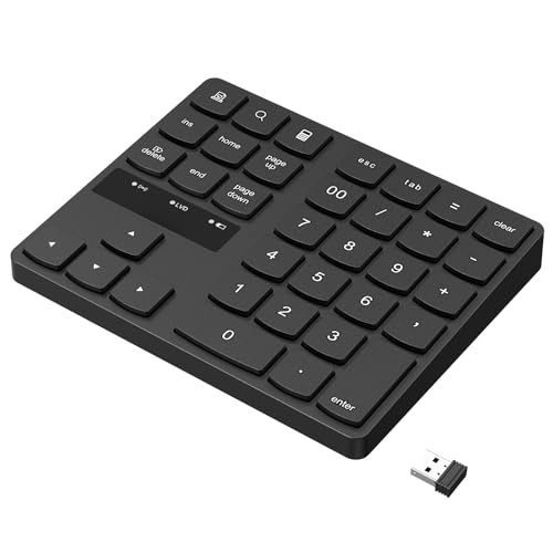 RaceGT Wireless Number Pad, Numeric Keypad Ultra-Silent Rechargeable 2.4G 35 Keys for Laptop,Desktop,PC, Notebook - color: 35key