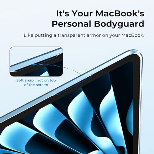EooCoo Case for MacBook Air 15 inch M5 M4 M3 M2 2026-2023, Crystal Sky Blue | Easy to Install, Sturdy, Plastic Hard Shell Case & Keyboard Cover & Screen Protector, Model: A3448 A3241 A3114 A2941 - color: Crystal Sky Blue
