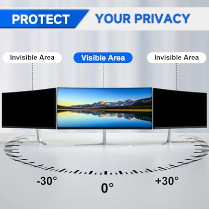 [2-Pack] Privacy Screen For Computer Monitor, 35-Inch 21:9 Aspect Ratio; Anti Spy/Bule Light/Glare And Eye Protection, 2 Install Ways Removable For Office, Airport, Cafe And Other Public Area; Diagonal 35 Inches, Width 32.17 Inches, Height 13.79 Inches -
