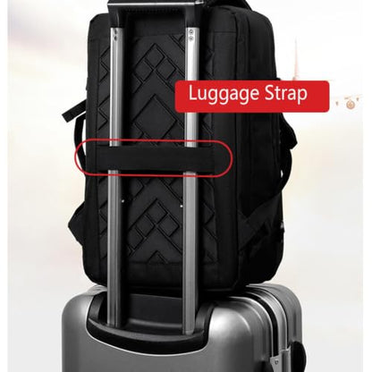 Lightweight Business Laptop Backpack, Large Expandable Travel Backpack | with USB Charging Port, Durable Casual Commuting Rucksack with Luggage Strap and Multi-Compartment - color: Black