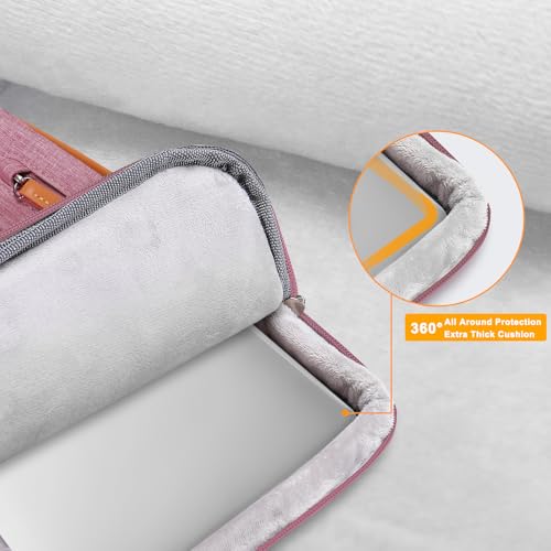 MOSISO 360 Protective Laptop Shoulder Bag, 15-15.6 inch Computer Bags | Compatible with MacBook Pro 16 inch, HP, Dell, Lenovo, Asus, Side Open Messenger Bag with 4 Zipper Pockets, Dusty Rose - color: Dusty Rose, size: 16 inch
