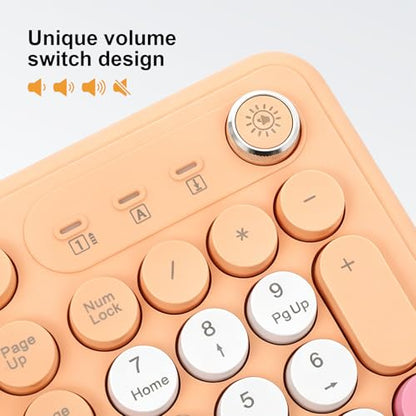 Tongyangat Wireless Keyboard and Mouse Combo, 2.4G Full-Size Keyboard Mouse Set, Plug & Play, Quiet Click, Ergonomic Design, Compatible with Windows, Mac, Laptop, Desktop, Computer (T801A-Yellow) - color: T801A-Yellow