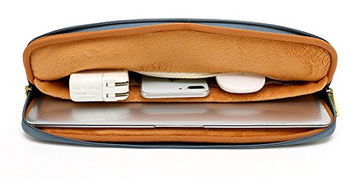 kayond Water-Resistant Canvas 15.6 Inch Laptop Sleeve-Blue Water Hyacinth - color: Blue water hyacinth, size: 15-15.6 inch