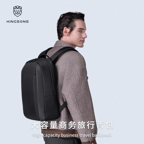Kingsons 15.6 Inch Laptop Compartment Backpack for Men,Waterproof Slim Durable Business Backpack for Work，Travel (KS25458-Blue-US-1) - color: Ks25458-blue-us-1