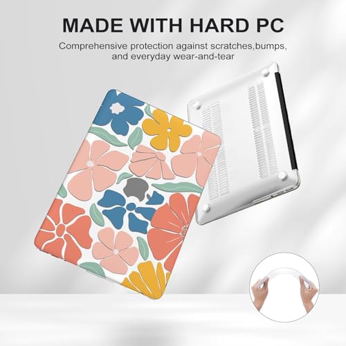 iCasso Compatible with MacBook Air 13 inch Case (Release 2010-2017 Older Version), Hard Shell Plastic Protective Case & Keyboard Cover Only for MacBook Air 13 Model A1369/A1466, Colorful Flower - color: ColorfulFlower-a