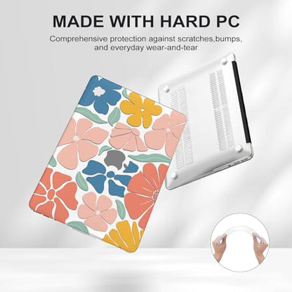 iCasso Compatible with MacBook Air 13 inch Case (Release 2010-2017 Older Version), Hard Shell Plastic Protective Case & Keyboard Cover Only for MacBook Air 13 Model A1369/A1466, Colorful Flower - color: ColorfulFlower-a