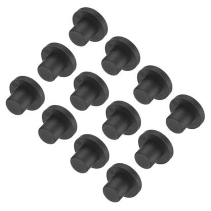 uxcell High Temp Silicone Plug Mount Dia 10mm/0.39 inch t Shaped Rubber Stopper Hole Plugs for Powder Coating Plating Waterproof Plugs Sealing Plugs Black Pack of 12(OD 18mm) - size: 10x18mm