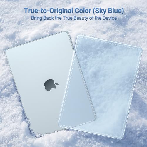 MOSISO Compatible with MacBook Air 13 inch Case M5 2026 M4 M3 M2 2025-2022 | A3449 A3240 A3113 A2681, Scratch-Resistant Shock-Absorbent Reinforced Hard Shell Cover for MacBook Air 13.6 Case, Sky Blue - color: Sky Blue