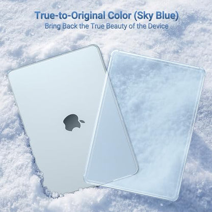 MOSISO Compatible with MacBook Air 13 inch Case M5 2026 M4 M3 M2 2025-2022 | A3449 A3240 A3113 A2681, Scratch-Resistant Shock-Absorbent Reinforced Hard Shell Cover for MacBook Air 13.6 Case, Sky Blue - color: Sky Blue