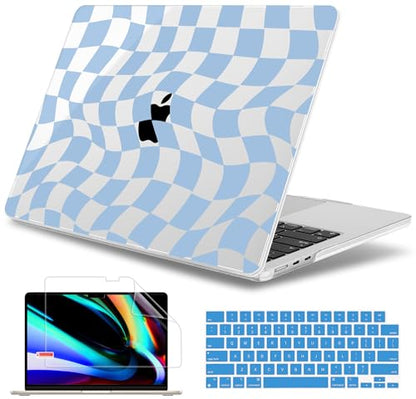 May Chen for MacBook Air 15 inch Case M5 M4 M3 M2 2026 2024-2023, Model A3448 A3241 A3114 A2941, Closes Seamlessly Hard Shell Laptop Cover with Keyboard Cover, Abstract & Grid - color: Abstract & grid