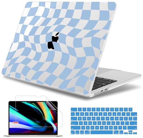 May Chen for MacBook Air 15 inch Case M5 M4 M3 M2 2026 2024-2023, Model A3448 A3241 A3114 A2941, Closes Seamlessly Hard Shell Laptop Cover with Keyboard Cover, Abstract & Grid - color: Abstract & grid