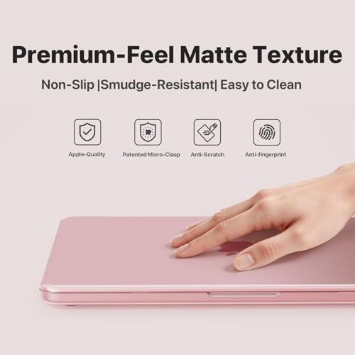 Soonjet Compatible with MacBook Neo Case 13 inch 2026 Release Model A3404,Seamlessly Closes&Fingerprints-Resistant Protective Hard Shell Cover,Great for Work Travel Study Daily Use (Blush Clear) - color: Blush Clear
