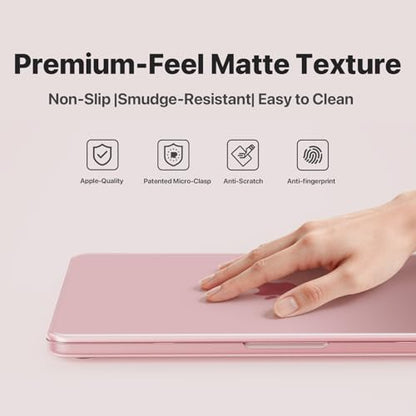 Soonjet Compatible with MacBook Neo Case 13 inch 2026 Release Model A3404,Seamlessly Closes&Fingerprints-Resistant Protective Hard Shell Cover,Great for Work Travel Study Daily Use (Blush Clear) - color: Blush Clear