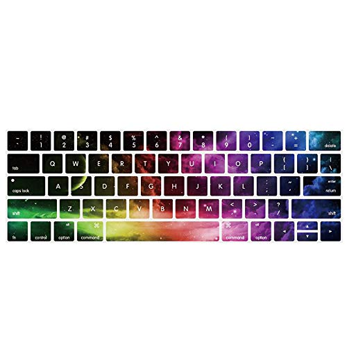 Funut Compatible with MacBook Pro Keyboard Cover Touch Bar 13 inch Silicone Keyboard Skin and 15 inch Premium Ultra Thin TPU 2019-2016 (Model A2159 A1989 A1990 A1706 A1707) Skin Protector - Nebula