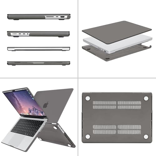 MOSISO Compatible with MacBook Pro 14 inch Case M5 2026 M4 2025 M3 M2 M1 2024-2021 A3427 A3426 A3434 A3112 A3185 A3401 A2918 A2992 A2779 A2442,Hard Case&Keyboard Skin&ScreenFilm&Pouch, Gray - color: Gray