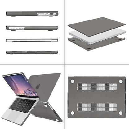 MOSISO Compatible with MacBook Pro 14 inch Case M5 2026 M4 2025 M3 M2 M1 2024-2021 A3427 A3426 A3434 A3112 A3185 A3401 A2918 A2992 A2779 A2442,Hard Case&Keyboard Skin&ScreenFilm&Pouch, Gray - color: Gray