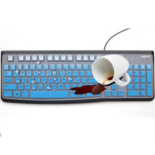 MUBUY Keyboard Cover & Skin Protector for Logitech MK120 - keyboard Protective Skin, US Layout - color: Gradual Blue