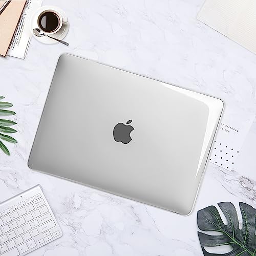 MOSISO Compatible with MacBook Air 13 inch Case 2022 2021 2020 2019 2018 Release A2337 M1 A2179 A1932 Touch ID, Plastic Hard Shell Cover Compatible with MacBook Air 13.3 inch Case, Transparent - color: Transparent