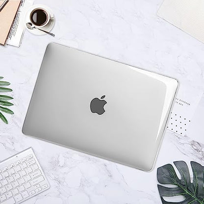 MOSISO Compatible with MacBook Air 13 inch Case M1 2022-2018 | Touch ID Plastic Hard Shell Cover Compatible with MacBook Air 13.3 inch Case, A2337 M1 A2179 A1932, Transparent - color: Transparent