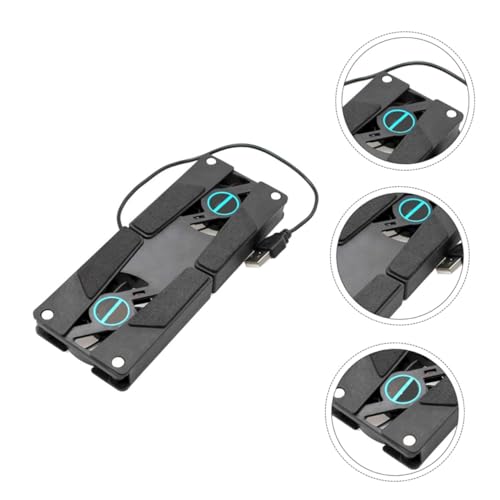 TEHAUX 2Pcs USB Laptop Cooling Pad with Dual Fans Slip Support Base Quiet Operation Portable Folding Design for All Laptop for Use
