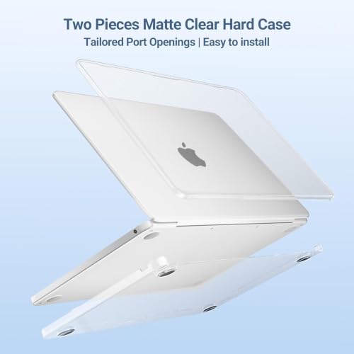 MOSISO Compatible with MacBook Air 15 inch Case M5 M4 M3 M2, Matte Clear | 3 in 1 Kit Crack-Resistant&Fingerprints-Resistant Hard Shell Cover for 2026-2023 A3448 A3241 A3114 A294 - color: Matte Clear
