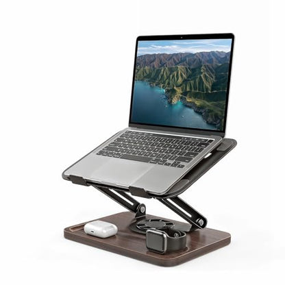 Laptop Stand for Desk,Adjustable Computer Stand with 360° Rotating Base,Foldable & Portable Laptop Stand,Ergonomic Laptop Riser for Collaborative Work,Fits up to 15.6" Notebooks/Laptops