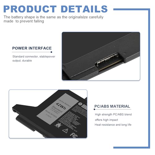 Futurebatt WY9DX Laptop Battery Replacement for Dell Latitude 5420 5520 Precision 15 3560 Dell P137G P137G001 P104F P104F001 Series RJ40G 01K2CF 075X16 0WK3F1 0M3KCN 005R42 11.4V 3500mAh 3-Cells - size: WY9DX
