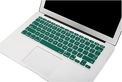 MOSISO Silicone Keyboard Cover Compatible with MacBook Air 13 inch A1466 A1369 2010-2017&Compatible with MacBook Pro 13/15 inch (with/Without Retina Display, 2015 or Older Version), Peacock Green - color: Peacock Green