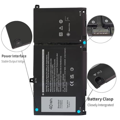 40Wh JK6Y6 Laptop Battery for Dell Latitude 3410 3510 Inspiron 5501 5508 5509 5401 5402 5408 5409 5300 5301 5400 5406 7405 7300 7306 7500 7506 2-in-1 Silver Vostro 5300 5301 5401 5501 C5KG6 CF5RH - size: 7.5 x 3.82 x 0.25 inches JK6Y6 BATTERY
