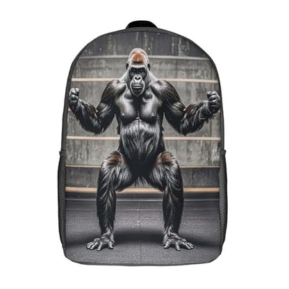 17-Inch Laptop Backpack Water-Resistant Gorillas Fitness Daypack with Shoulder Strap Lightweight Casual Rucksack for Travel Commuter Hiking Outdoor Activities 20l Black