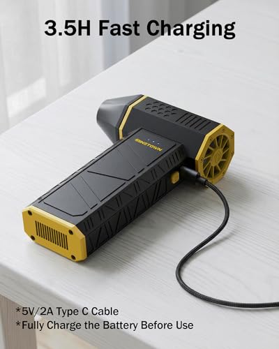 SwiftFlow X3 Compressed Air Duster-110000RPM Super Power Electric Air Duster, 3-Speed Adjustable Rechargeable Cordless Air Blower for Computer, Keyboard, Home, Outdoor and Car