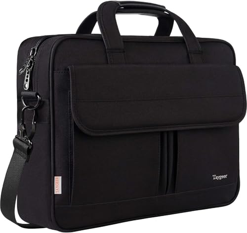 Taygeer Laptop Bag 15.6 Inch, Business Briefcase Gifts for Men Women, Water Resistant Messenger Shoulder Bag with Strap, Premium Office Bag, Carry On Laptop Case for Notebook/Computer/Laptop, Black - color: Black, size: 15.6 Inch