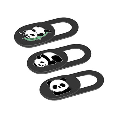 Laptop Camera Cover Slide, 0.02 Inch Ultra Thin Cute Panda Camera Cover for MacBook Pro Laptops Smartphone Mac PC Tablets for Echo Spot Show, Webcam Cover Protecting Your Visual Privacy (Panda-Black) - color: Black - 3 Pack